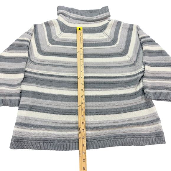 Ruby Rd. Petite Turtle neck Mid-Sleeve Sweater Women's‎ Size PL Gray White Knit - Picture 6 of 10
